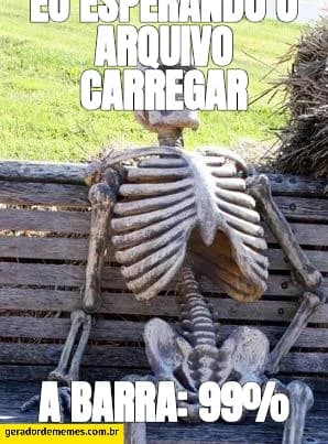 Meme criado a partir de Esqueleto Esperando