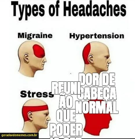 Meme criado a partir de Tipos de Dor de Cabeça