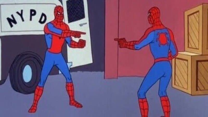 Homem-Aranha Apontando Para Homem-Aranha