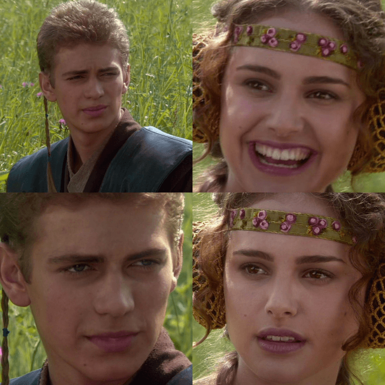 Anakin e Padmé (4 Quadros)