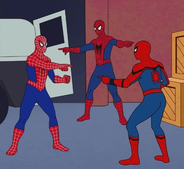 Homem-Aranha Triplo Apontando