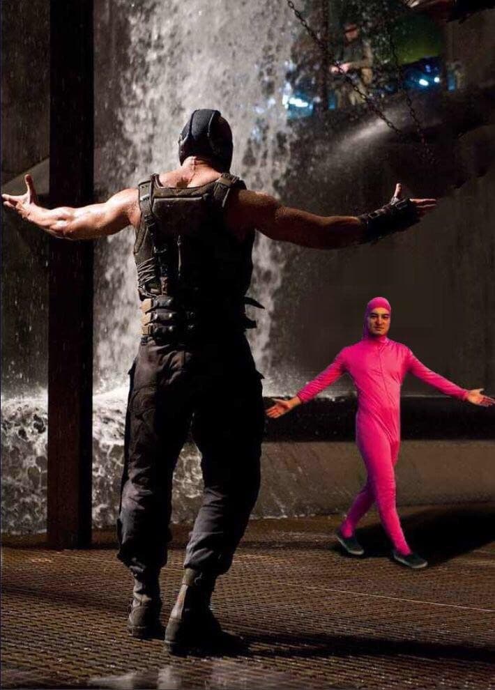 Pink Guy Vs Bane