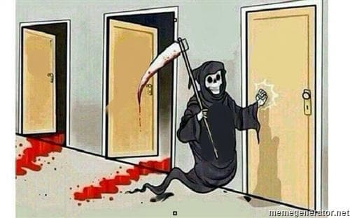 Ceifador Batendo na Porta