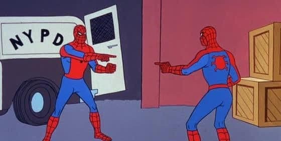 Homem-Aranha Apontando Para Homem-Aranha