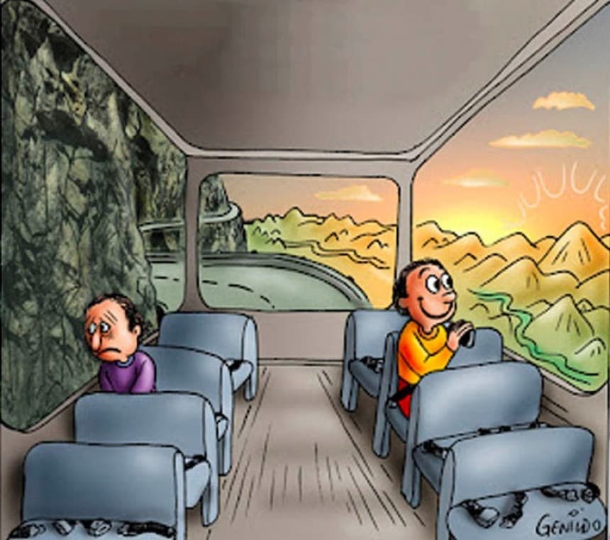 Cara Triste, Cara Feliz no Ônibus